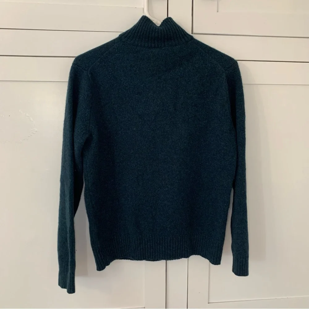 J.Crew Green Lamb’s Wool Half Zip Up Sweater Size Medium
